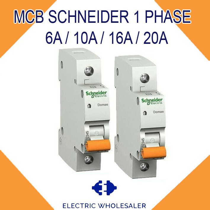 MCB SCHNEIDER 1 PHASE  6A  / 10A / 16A / 20A