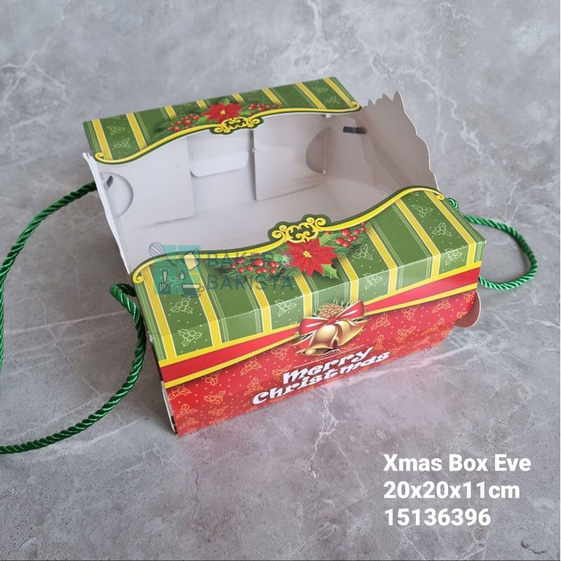 xmas box eve 20x20cm box kue tart natal dus kue natal christmas cake box
