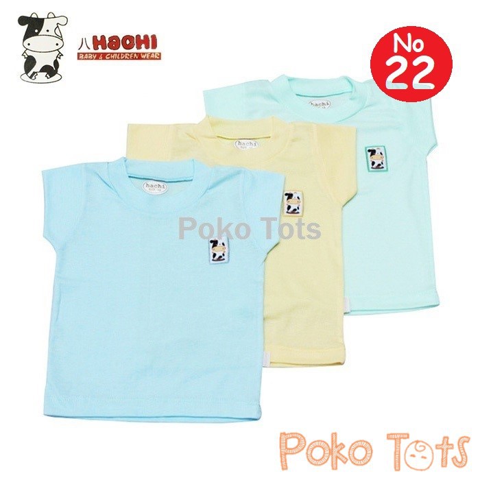 Hachi Kaos Oblong Ukuran 22 Tangan Pendek Bayi dan Anak Warna Polos