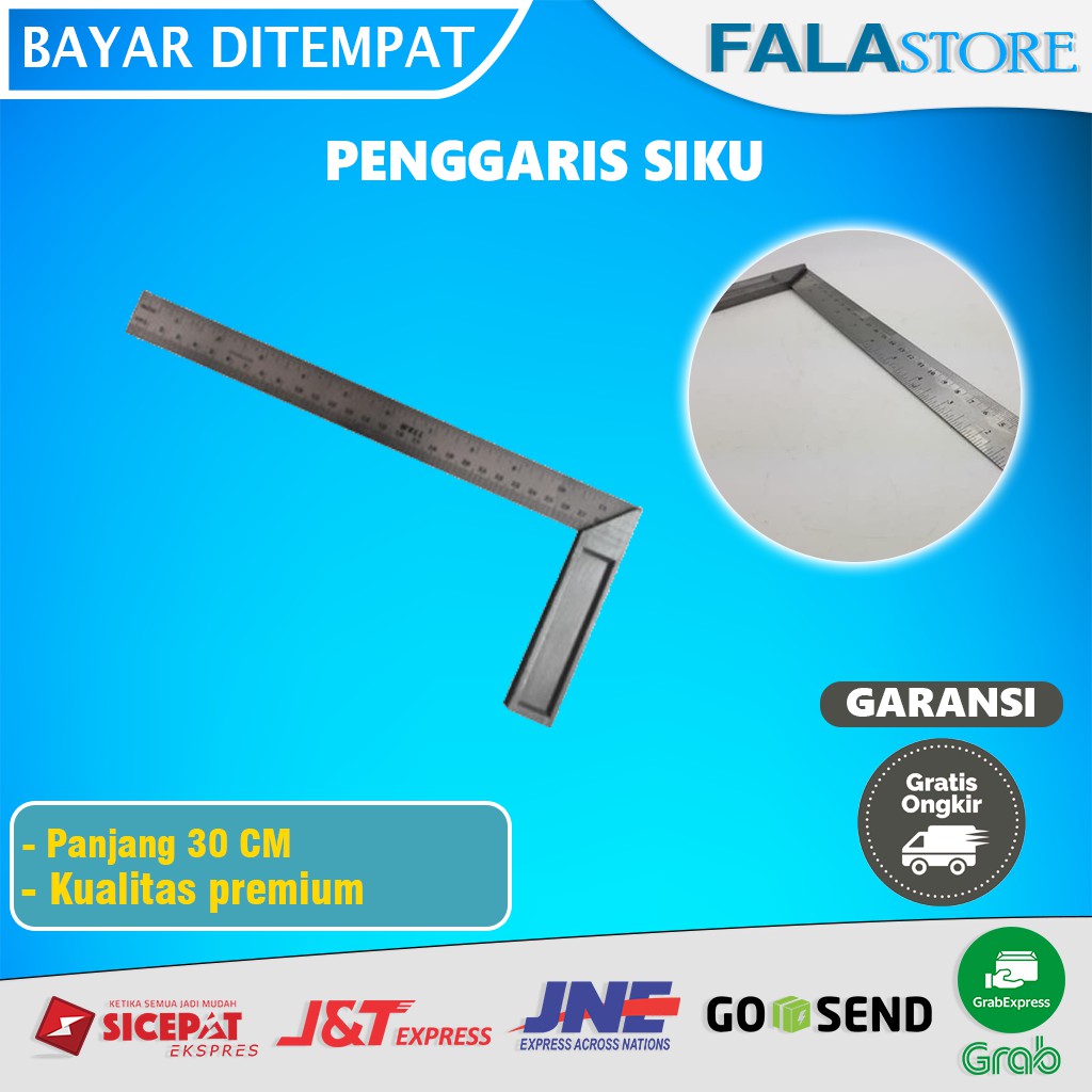 

Penggaris Garis Garisan Siku Tukang Bangunan Besi 30cm 12 Inch Murah