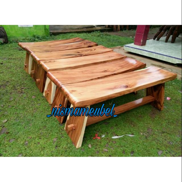 Jual Bangku Panjang Trembesi Kayu Solid Tanpa Sambungan Bangku Resto