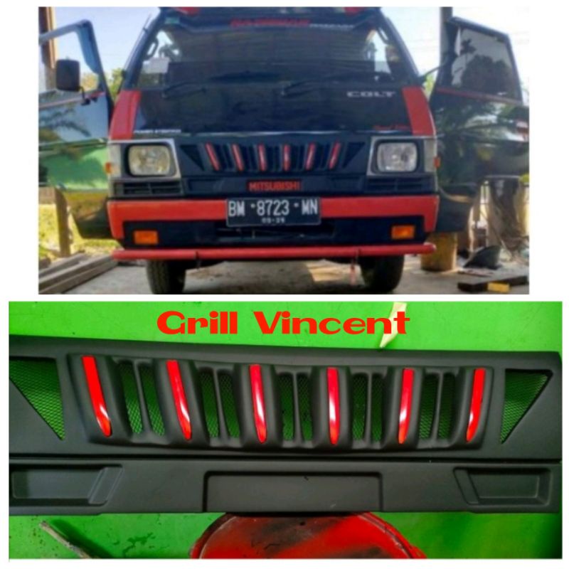Grill Apollo L300 list merah Gril depan Mitsubishi l300 apolo prado