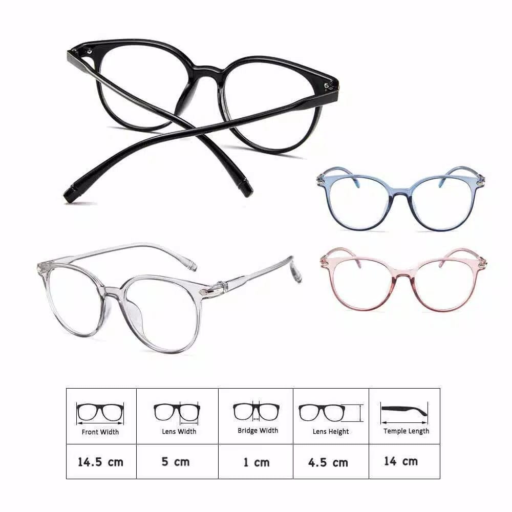 ZAYKA== [ZAYKA] Kacamata Anti Radiasi Fashion Wanita Pria Frame Ringan Korea Design Lensa Transparan Terbaru