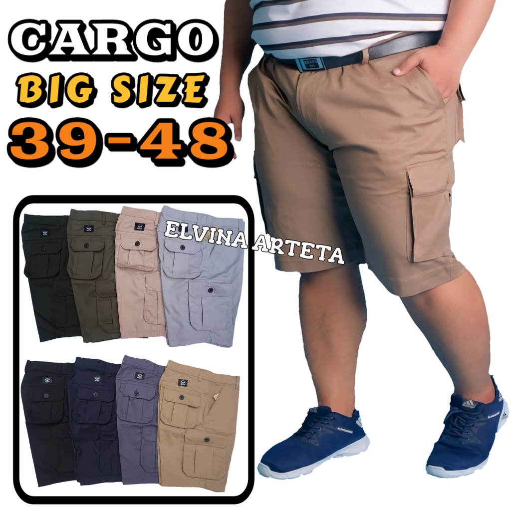 Celana Cargo Pendek Pria Jumbo Big Size 39-44 Stretch Reguler Fit Distro Premium