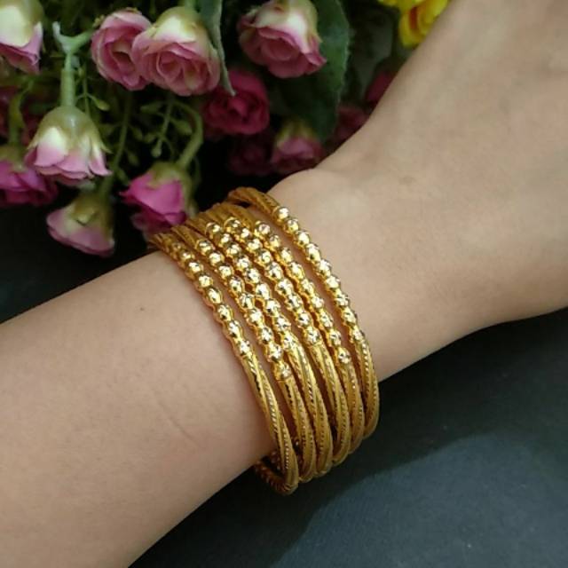 Gelang  krincing emas kadar 750