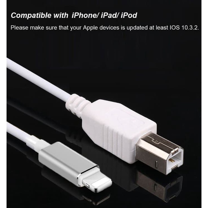Kabel Iphone/Ipad ke Piano / Keyboard , Lightning to MIDI Cable, USB