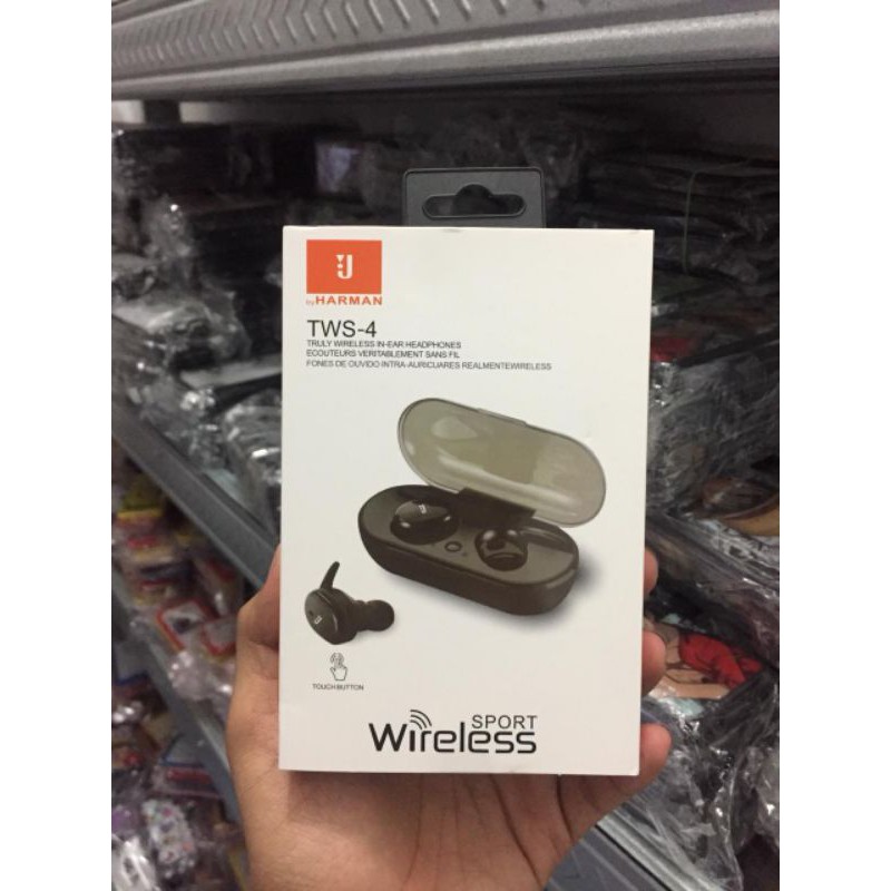 HEADSET BLUETOOTH KEONG TWS4 WIRELESS HANDSFREE SPORT BY HARMAN