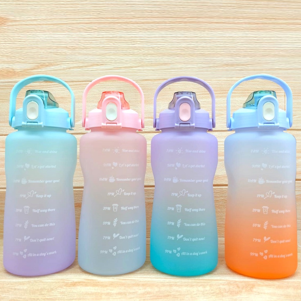 BOTOL AIR MINUM KOREA VIRAL PENANDA WAKTU 2 LITER BOTOL AIR KEKINIAN