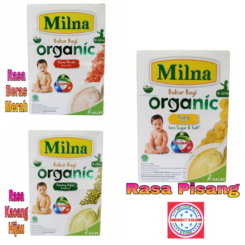 MILNA BUBUR BAYI ORGANIC 6 - 12 BULAN 120GR PER 1 BOX