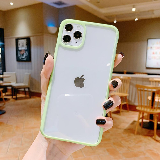 Shockproof Bumper Crystal Clear Phone Case for IPhone 13 Pro Max 12 11 Pro Max X Xs Max XR 8 7 Plus Candy Color Anti-slip Soft TPU Cover