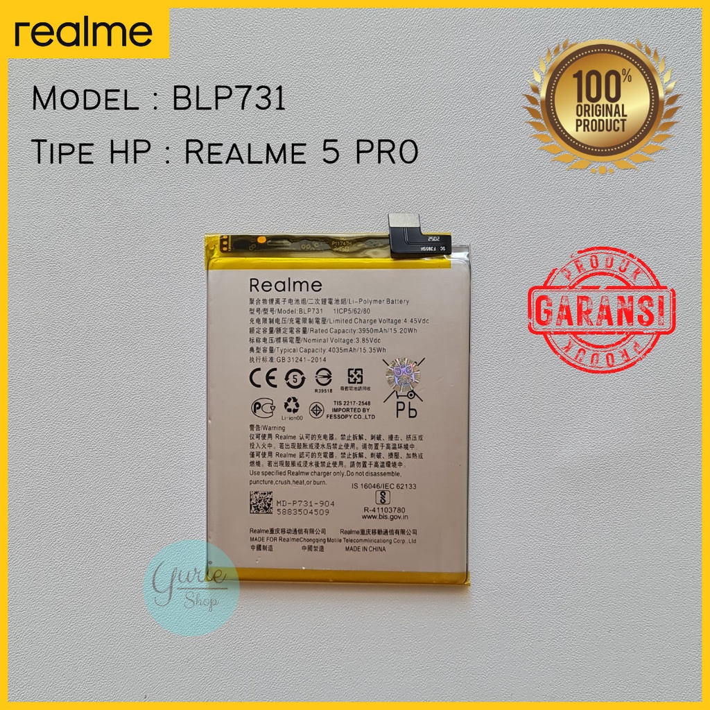 BATERAI BATTERY BATRE REALME 5 PRO BLP731 BLP-731 ORIGINAL