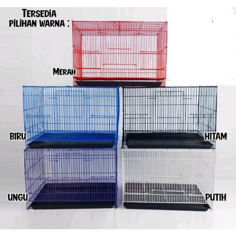 Kandang Burung, Kucing, Kelinci,  Umbaran Size L (60x40x40) Besi Lipat Tebal-1