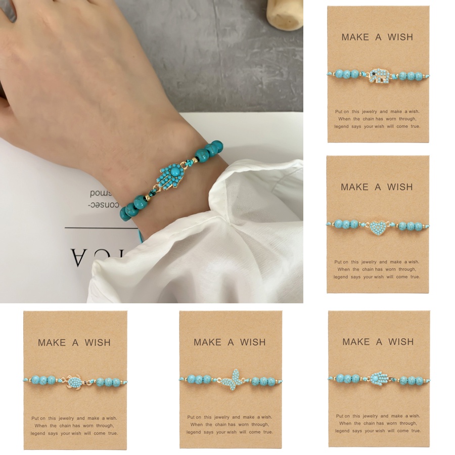 Gelang Manik-Manik Turquoise Gaya Eropa Dan Amerika