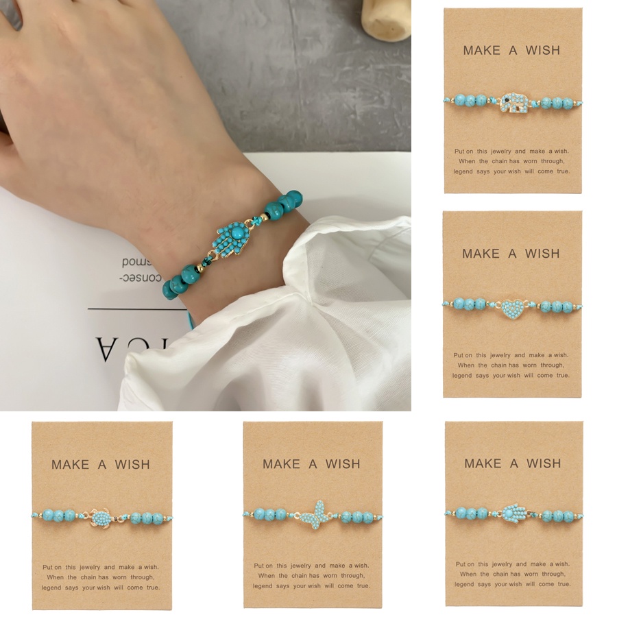 Gelang Manik-Manik Turquoise Gaya Eropa Dan Amerika