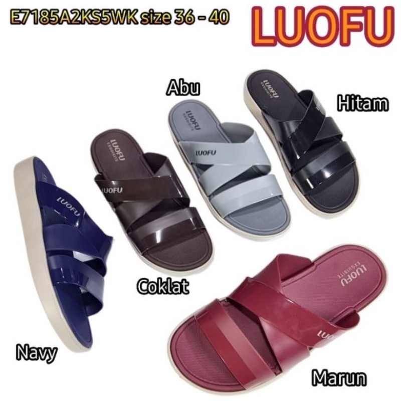 Jelly sandal karet wanita import size 36 - 40 Luofu E 7185