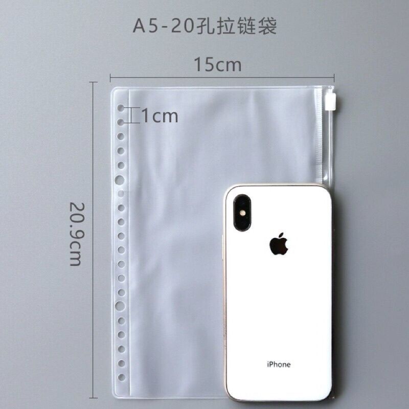 Zipper Lock Binder A6 A5 Loose Leaf Tempat Penyimpanan Uang AKUNTANSI PEMBUKUAN BUKU CATATAN PEMISAH KEUANGAN B5 Ring 6 20 Logam mulia emas antam 1 gram tabungan harian bulanan-A5 Ring 20