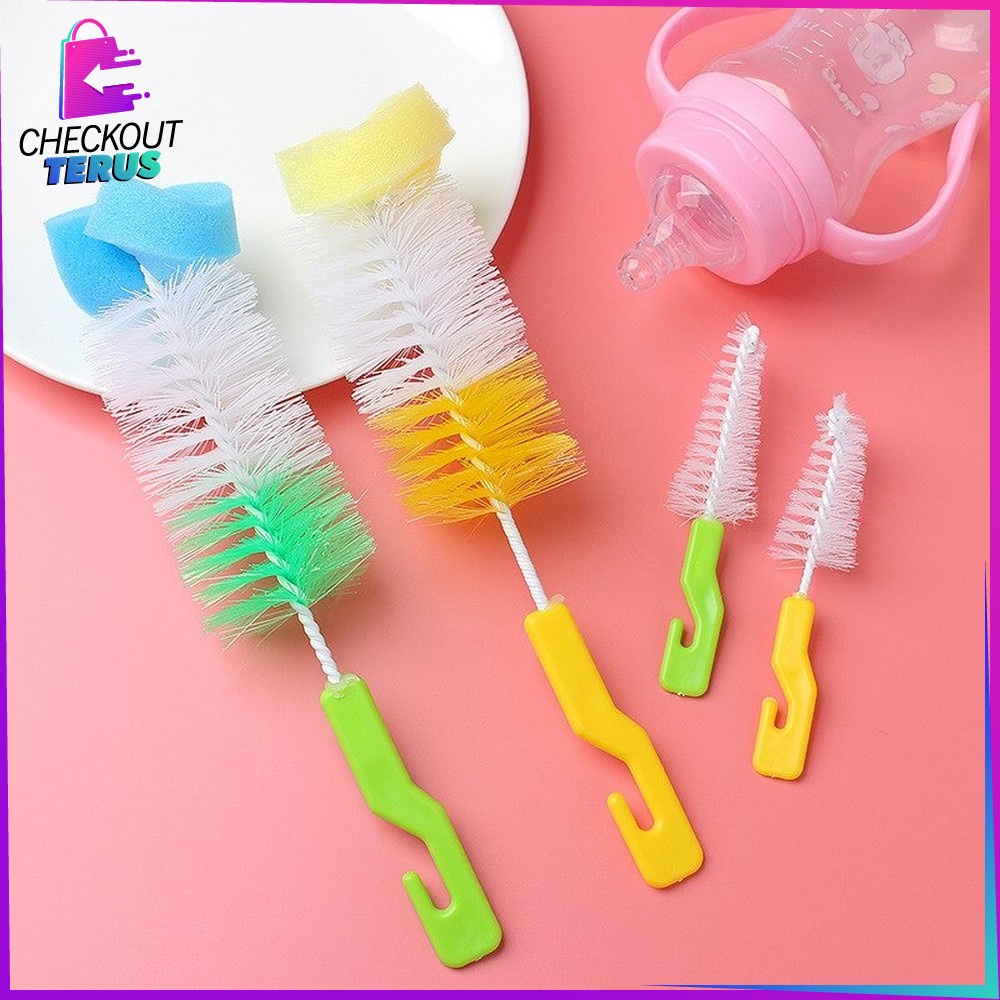 CT C42 Sikat Pembersih Botol Susu Bayi 2IN1 Sikat Botol Susu Bayi Gratis Sikat Dot Baby Bottle &amp; Nipple Brush Alat Pembersih Botol Susu Bayi