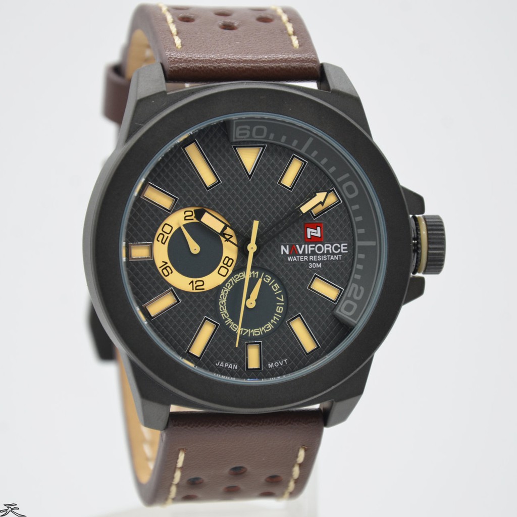 Jam Tangan Pria Naviforce 9064 Original Tali Kulit