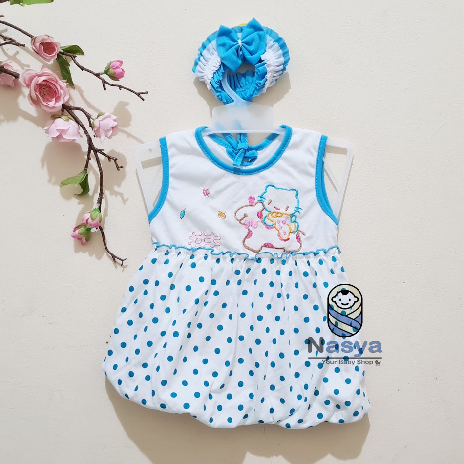 [P-029] Baju Bayi / Dress Bayi Perempuan 0-6 bulan Motif Lucu (bonus Bandana)