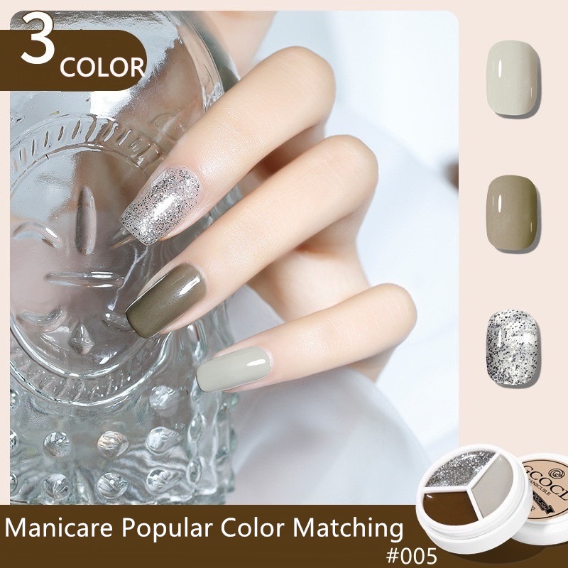 【 COD 】Kutek Gel 3in1 PUDING Tone solid cream Nails Polish UV LED/CAT KUKU 3Colour DIY