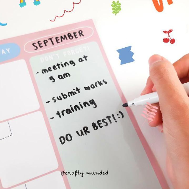 

E6XM Wall Planner Daily Scheduler + Erasable Marker ☻Terkini