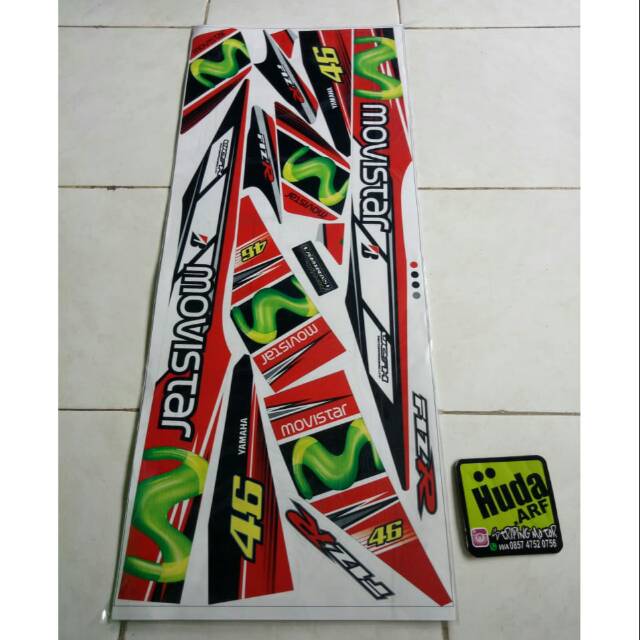 striping/lis/sticker variasi yamaha FIZR "MOVISTAR" merah-biru-hitam
