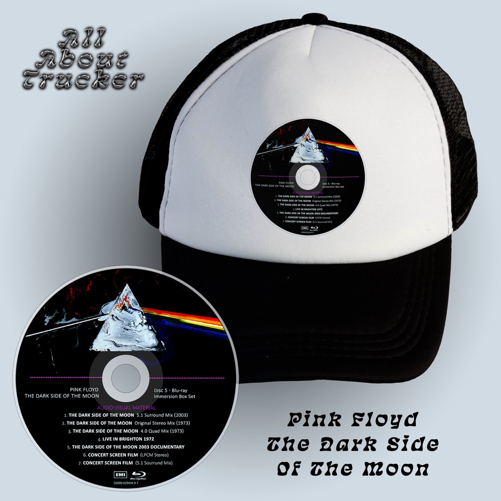 Trucker Hat Pink Floyd - The Dark Side Of The Moon | CD Edition | Topi Jaring Pink Floyd