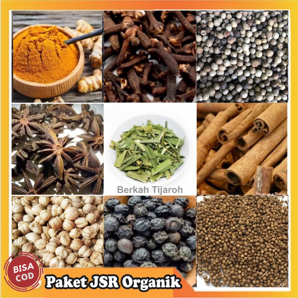 

Paket Hemat Rempah Jsr Organik - Kapulogo Kayu Manis Bunga Lawang Cengkeh Sereh Lada Hitam Ketumbar Hitam Kunyit Bubuk Rempah Bumbu Herbal Kaya Antioksidan