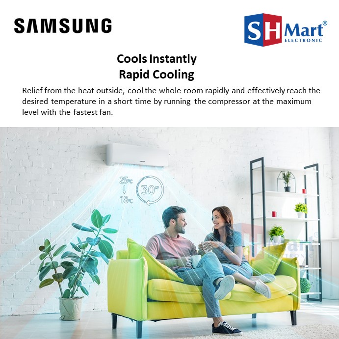 AC SAMSUNG 1 PK ALPHA INVERTER AR09AYHLAWKNSE UNIT ONLY (MEDAN)