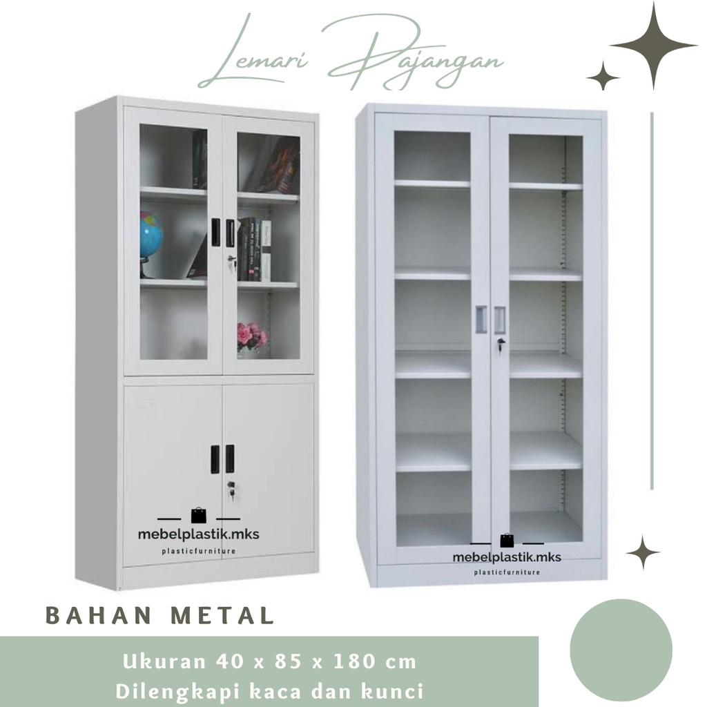 Lemari Kaca/ Lemari Besi/ Lemari Arsip Kantor Filling Cabinet Metal/ Lemari Susun/ Lemari Pajangan/ 