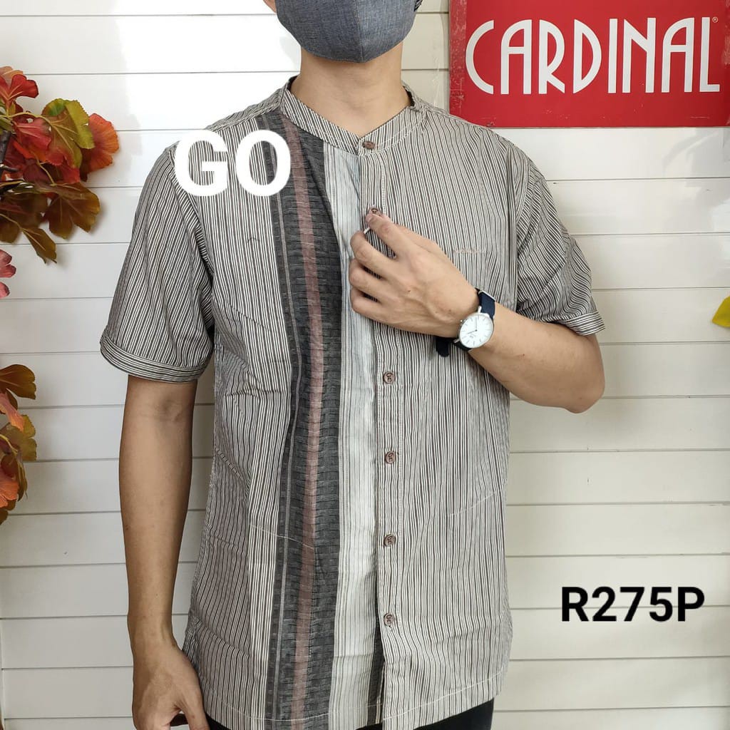 gos  TCQ CARDINAL KEMEJA KOKO Taqwa Pakaian Pria Original Baju Muslim Salur Lengan Pendek