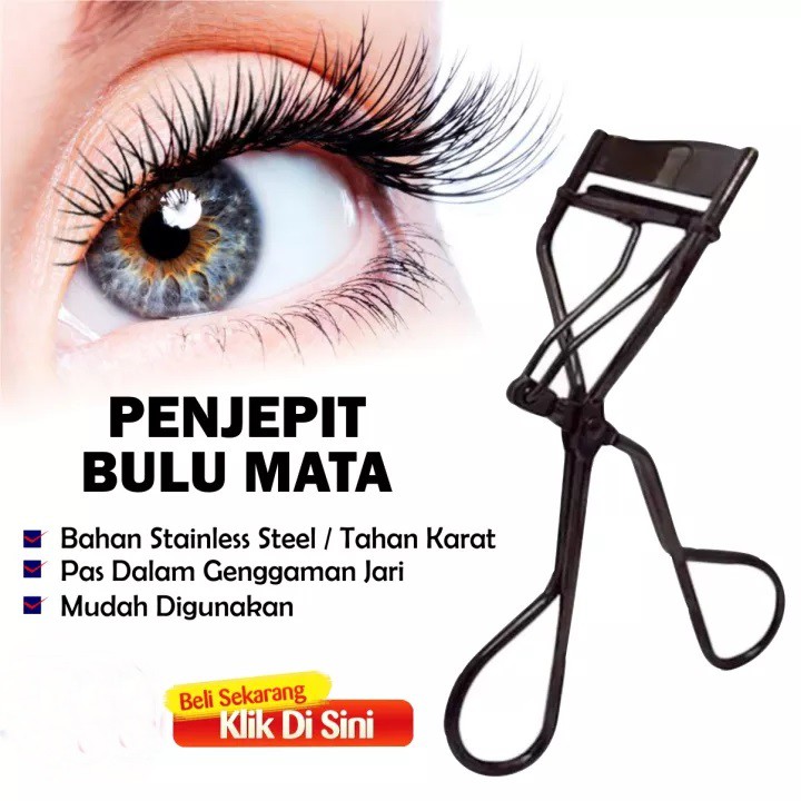 Penjepit /Jepitan Bulu Mata / Pelentik bulu mata / Eyelash curler +Mascara Wand Hitam 5 Pcs