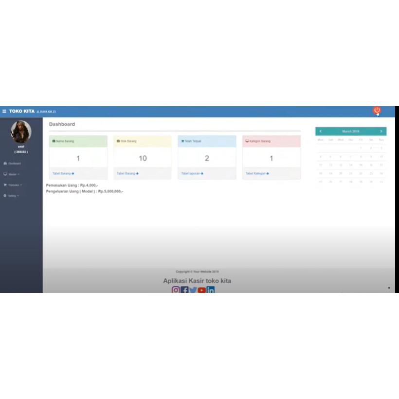 Aplikasi kasir berbasis web