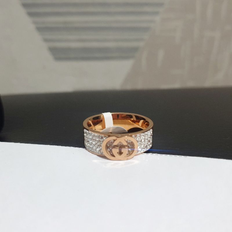 Cincin Titanium Asli Rosegold Bvl Premium Quality Anti karat Ring Stainless steel Rosegold Ct006