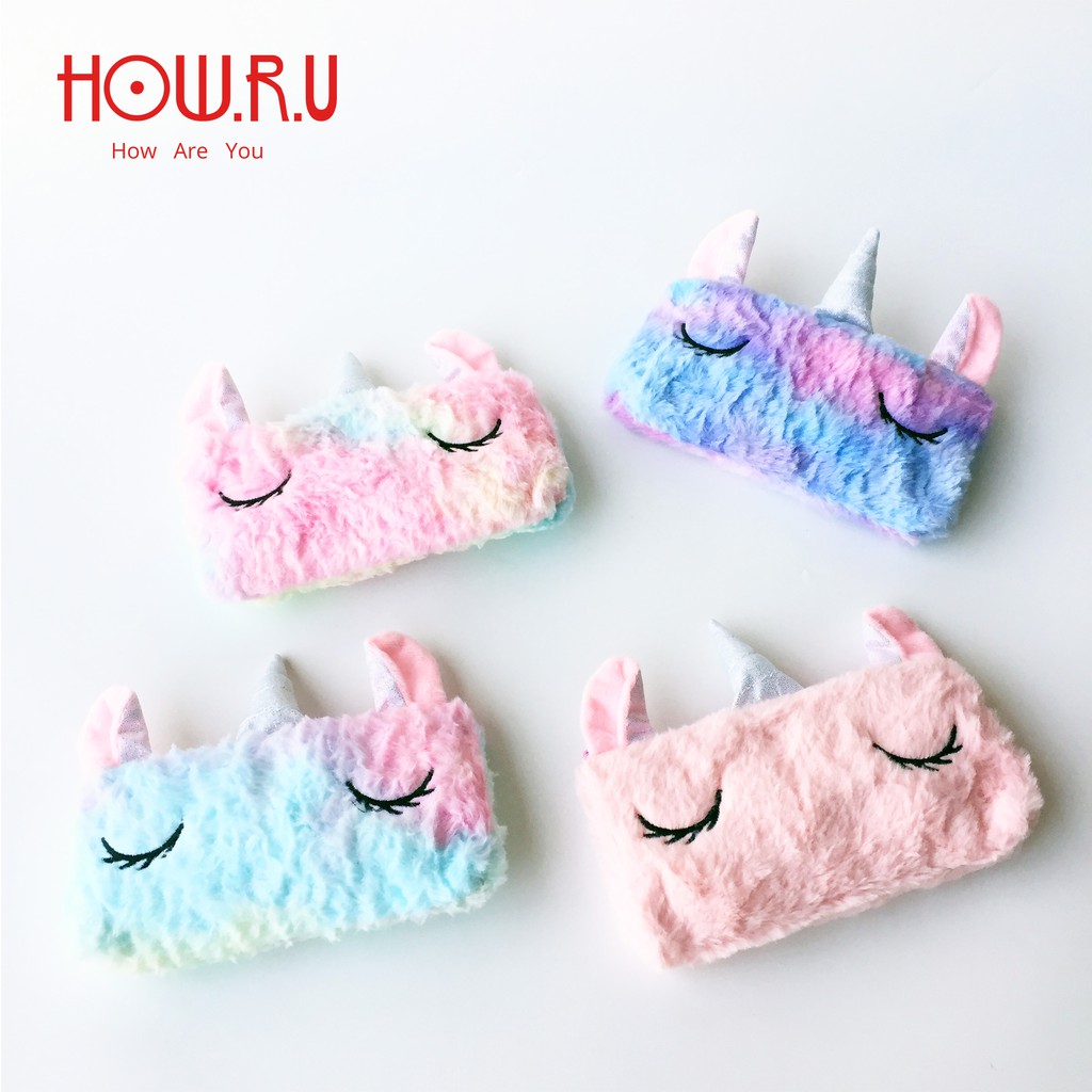 HOW.R.U | Pencase / Kotak Pensil / Kantong Serbaguna Furry Motif Unicorn 10197