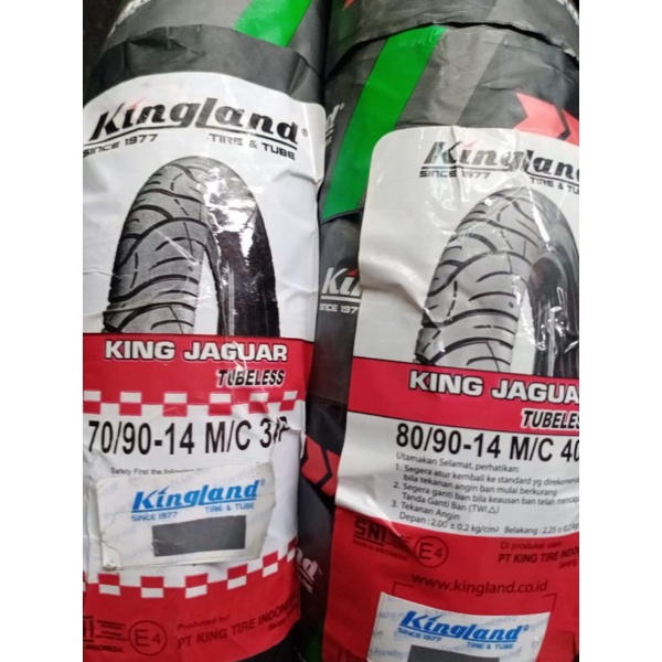 Paket ban tubeless Kingland  70/90-14 &amp; 80/90-14 for Mio soul/Mio smile/Mio sporty/ Mio soul/Mio J