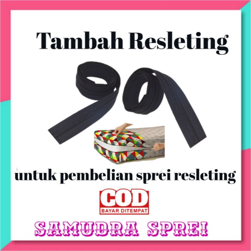tambah resleting 1 meter untuk sprei menjadi resleting L