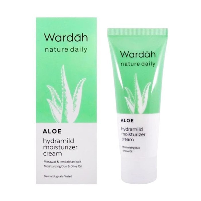 Wardah Nature Daily Aloe Hydramild Moisturizer Cream ORIGINAL Lidah Buaya Aloe Vera