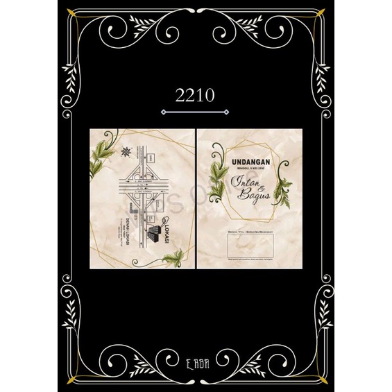 Blangko Undangan Erba / Kartu Undangan pernikahan murah kode 2210