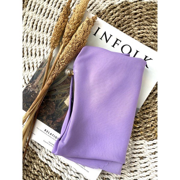 (PROMO) HIJAB ZIPPER POLOS JILBAB RESLETING ZIPER BELLA SQUARE LASER CUT INSTAN PREMIUM-S4 ZIPPER lilac