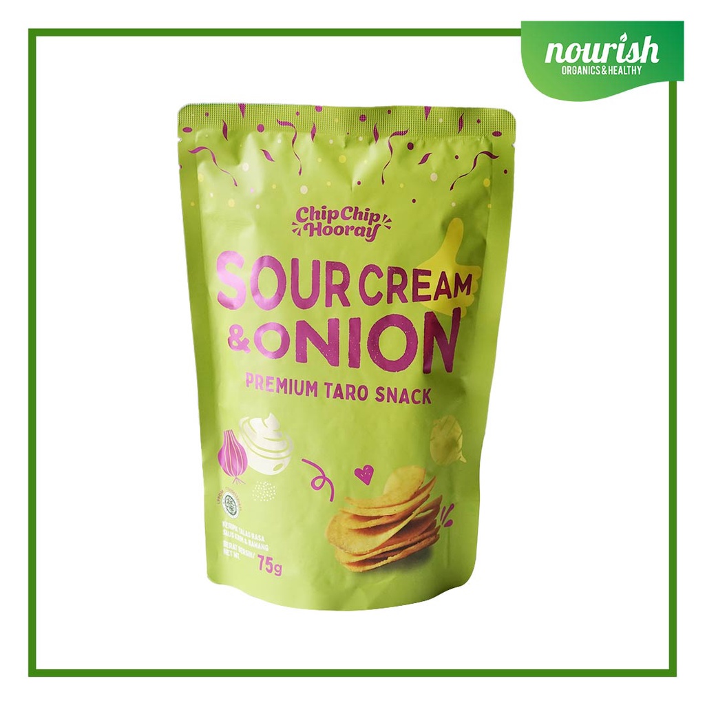 Chip Chip Hooray Sour Cream &amp; Onion Keripik Talas Premium 75g