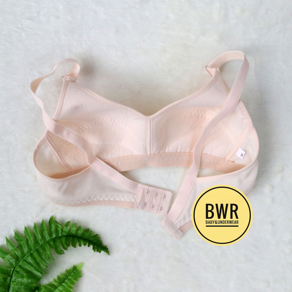 [ Harga 1pc &amp; 3pc ] Bra YULIA Cream | Bra Wanita Dewasa Sport Polos Kait 2 - VIII B6 Bwr