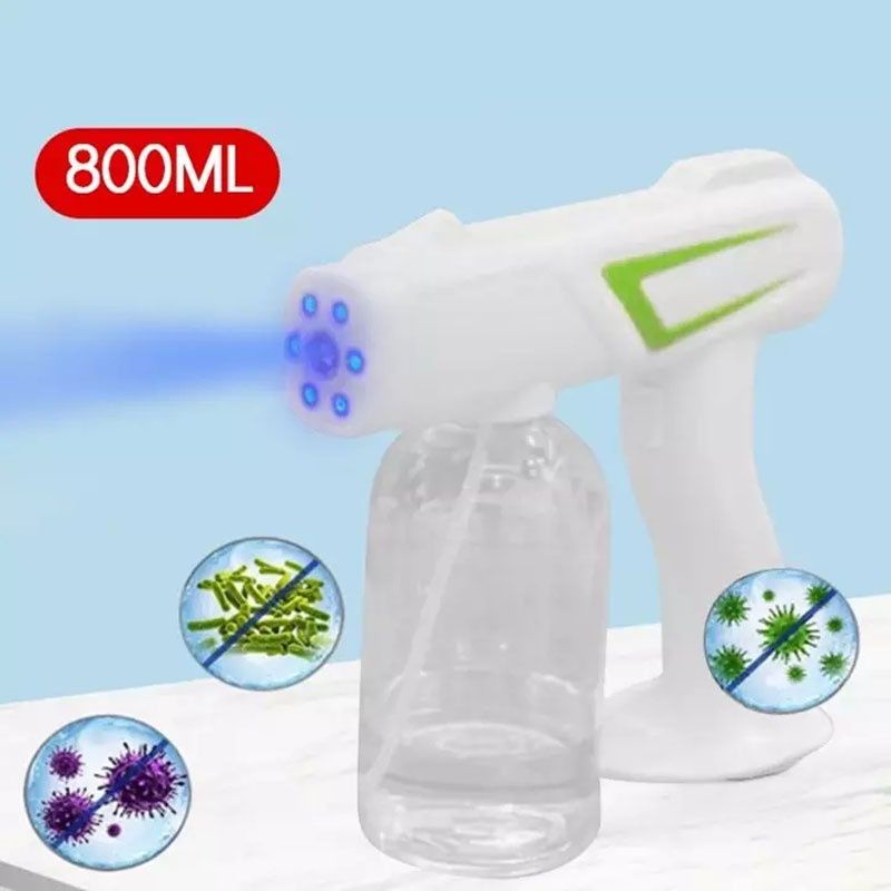 Nano Spray Gun 800ml - Disinfectant Spray Gun Portable Wireless - Alat Semprot Tembak Disinfektan - Fogging Machine Disinfection UV Blue Light