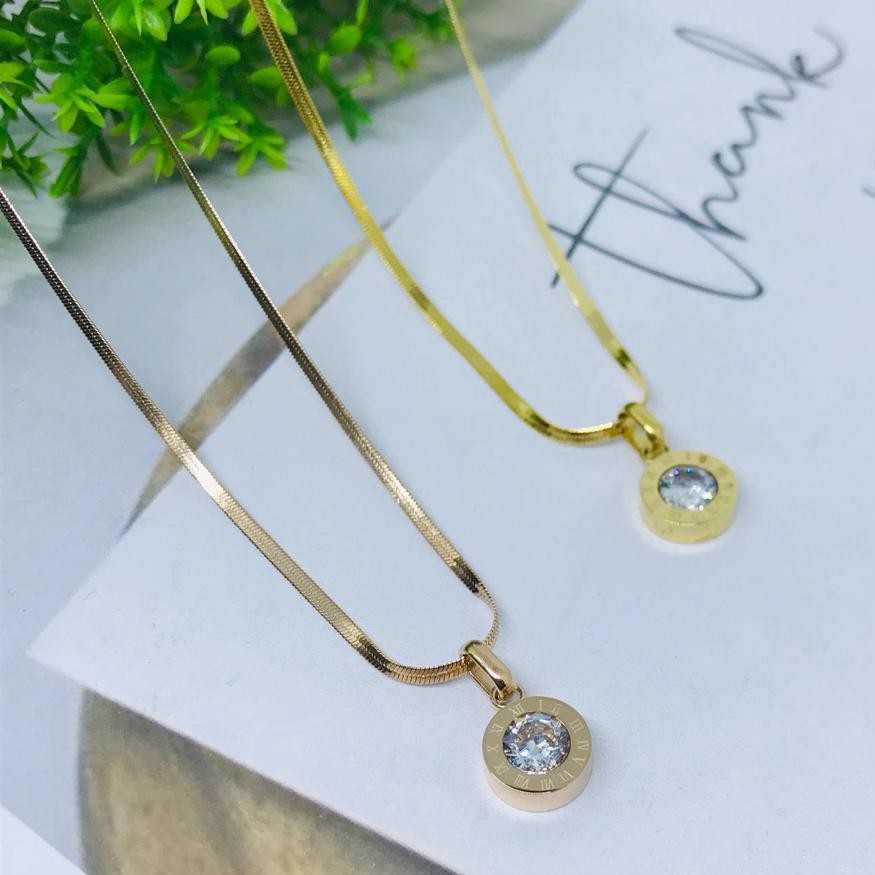 GG Kalung Angka Romawi Titaniu#KL-ARSC