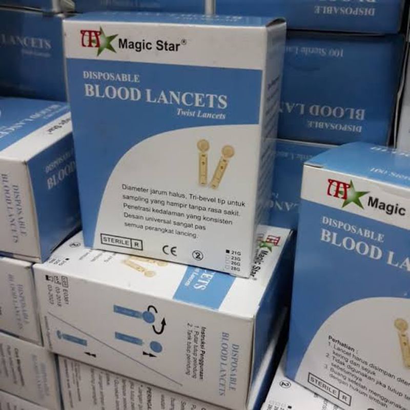 JARUM BEKAM 21G LANCET JARUM MAGIC STAR ISI 100 PCS