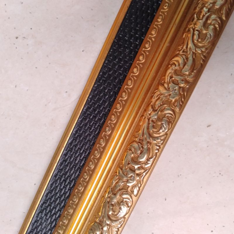 PAKET HEMAT FRAME BATANGAN 4CM UKIR + LINEN 3CM | PIGURA FIBER