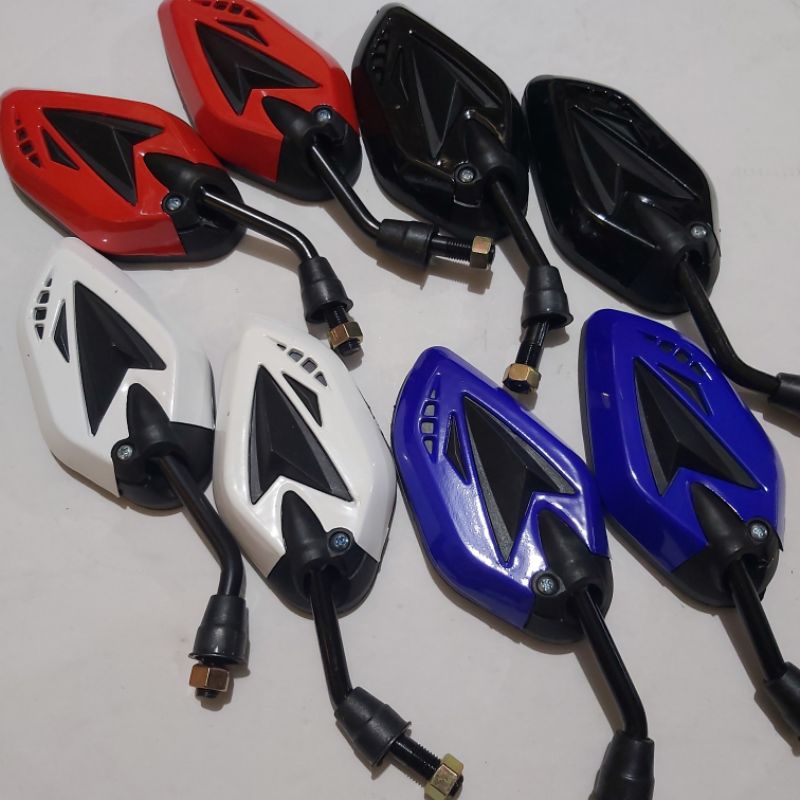 Spion warna Terano, spion motor variasi drat 14, Spion Warna Motif Tangkai Pendek