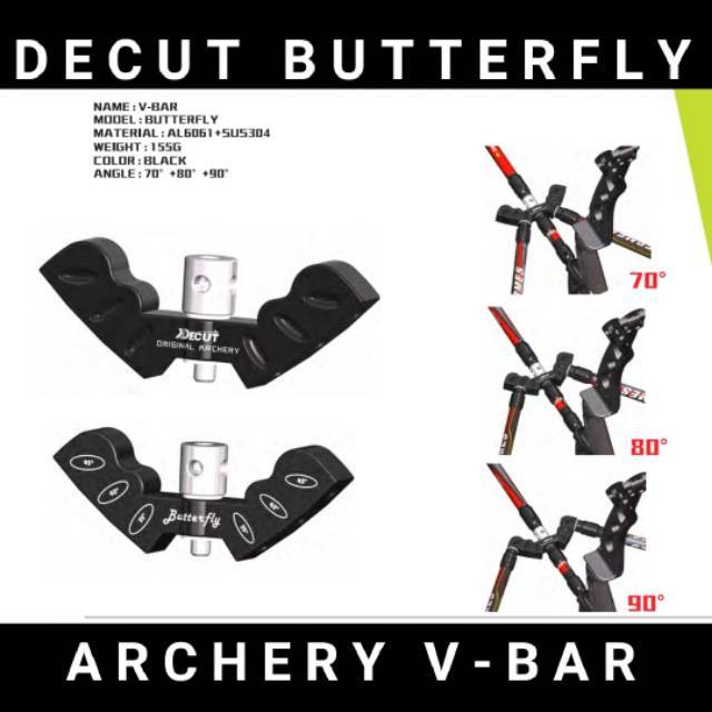 Stabilizer V-Bar - DECUT ARCHERY V BAR BUTTERFLY - VBar with many angle - Olahraga panahan