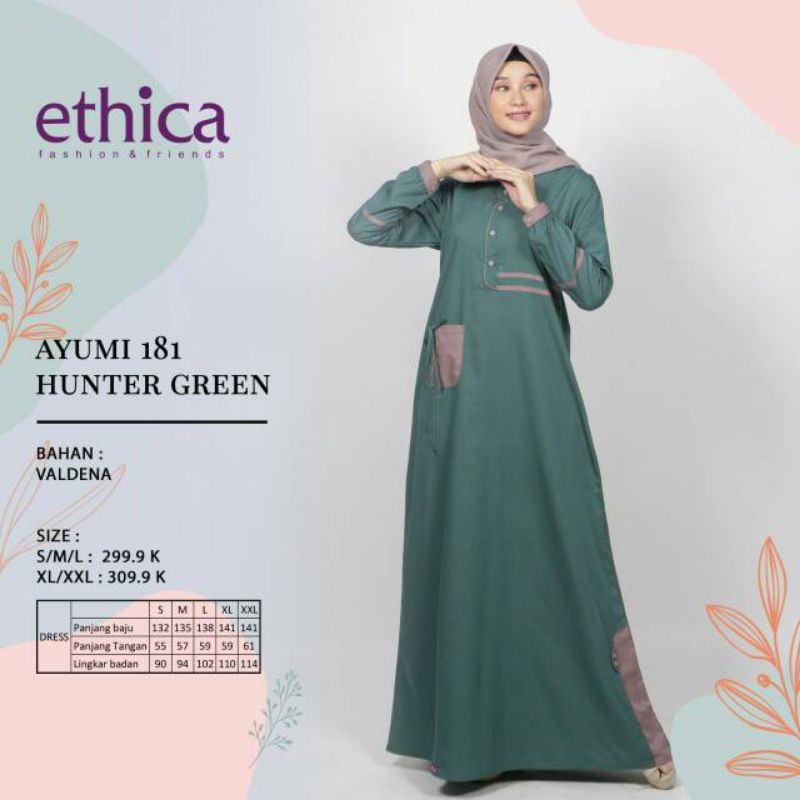 Gamis ethica ayumi 181 hunter green
