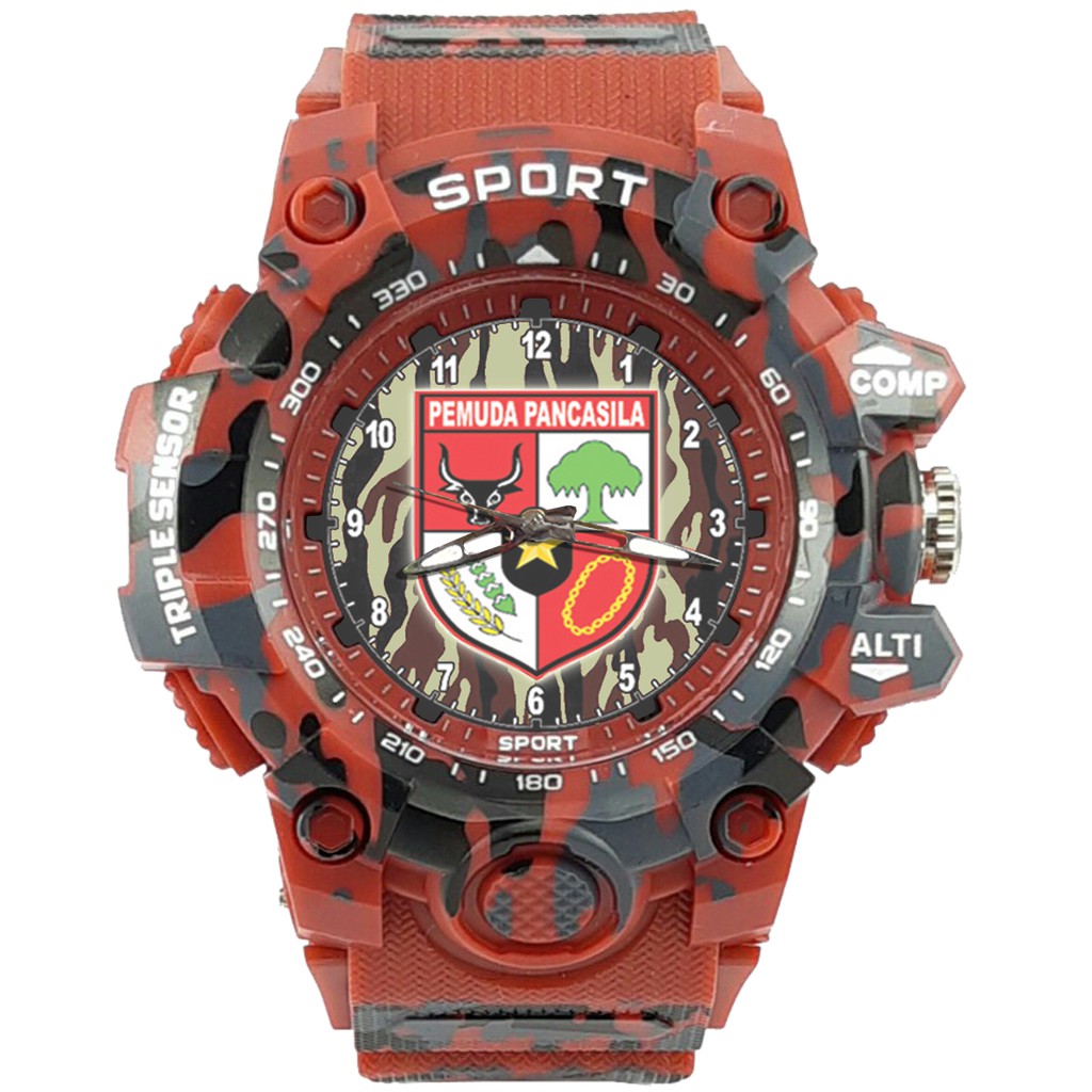 {Istimewa} Jam Tangan Pemuda Pancasila (PP) -Merah  Army Water Resistant